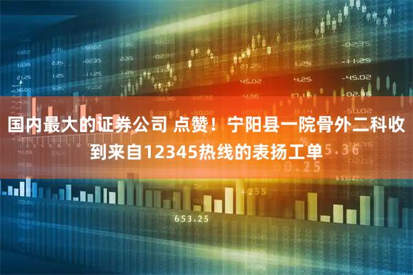 国内最大的证券公司 点赞！宁阳县一院骨外二科收到来自12345热线的表扬工单