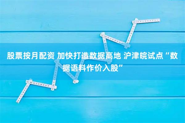 股票按月配资 加快打造数据高地 沪津皖试点“数据语料作价入股”