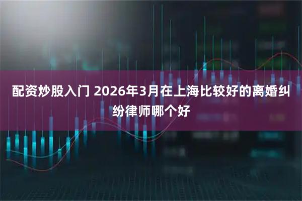 配资炒股入门 2026年3月在上海比较好的离婚纠纷律师哪个好